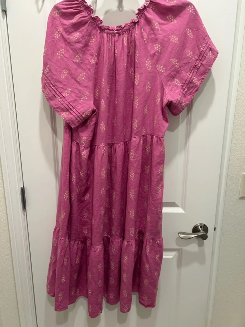 Wonderly Magenta Tiered Dress with Metallic Dots - Picture 1 of 1